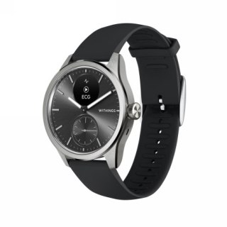 Withings Scanwatch 2 - zegarek z funkcją EKG, pomiarem pulsu i SPO2 oraz mierzeniem aktywności fizycznej i snu (42mm, black). Wy
