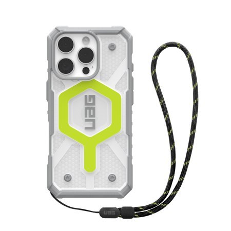 UAG Pathfinder Clear Magsafe Bundle - obudowa ochronna do iPhone 16 Pro kompatybilna z MagSafe oraz smycz na telefon (active neo
