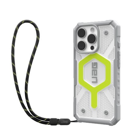 UAG Pathfinder Clear Magsafe Bundle - obudowa ochronna do iPhone 16 Pro kompatybilna z MagSafe oraz smycz na telefon (active neo