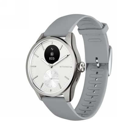 Withings Scanwatch 2 - zegarek z funkcją EKG, pomiarem pulsu i SPO2 oraz mierzeniem aktywności fizycznej i snu (42mm, white). Wy