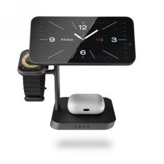 ZENS Office Charger Pro 3 - ładowarka bezprzewodowa Qi2 15W do trzech urządzeń kompatybilna z MagSafe (black)