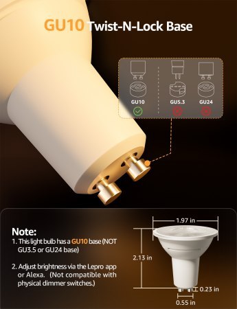 Lepro BP1 AI Smart Bulb GU10 - inteligentne żarówki GU10 (4szt)
