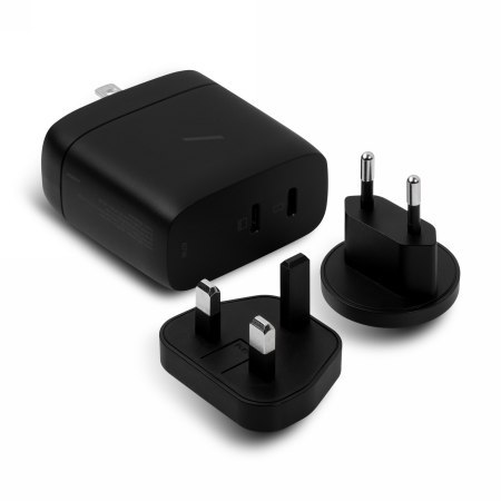 Native Union Fast GaN Charger - ładowarka 67W PD, 2x USB-C, adaptery US/UK/EU w zestawie (black)