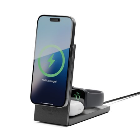 Native Union Rise 3-in-1 INT Qi2 Wireless Charger - bezprzewodowa ładowarka Qi2 15W do trzech urządzeń kompatybilna z MagSafe, a