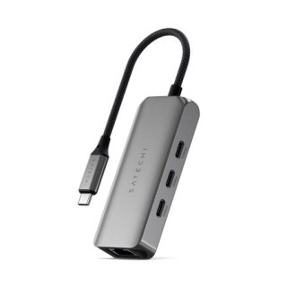 Satechi 4-In-1 USB-C Hub - hub do urządzeń mobilnych USB-C (3x USB-C 3.2 gen2 10Gbps, 2.5 Gigabit Ethernet) (space gray)