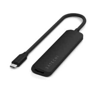 Satechi 4-in-1 USB-C Slim Multiport Adapter 4K - aluminiowy adapter do urządzeń mobilnych USB-C (USB-C, 4K HDMI, 2x USB-A) (blac