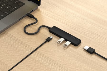 Satechi 4-in-1 USB-C Slim Multiport Adapter 4K - aluminiowy adapter do urządzeń mobilnych USB-C (USB-C, 4K HDMI, 2x USB-A) (blac