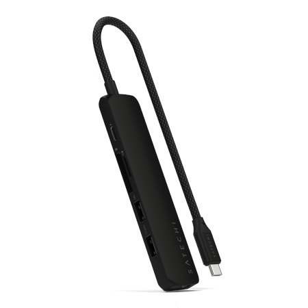 Satechi 6-in-1 USB-C Slim Multiport Adapter - aluminiowy adapter do urządzeń mobilnych USB-C (USB-C, 2x USB-A, 4K HDMI, czytnik 