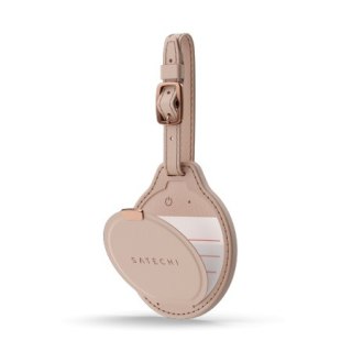 Satechi FindAll Luggage Tag - zawieszka do bagażu ze skóry wegańskiej z lokalizatorem kompatybilna z Apple Find My (desert rose)