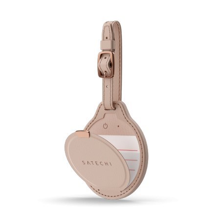 Satechi FindAll Luggage Tag - zawieszka do bagażu ze skóry wegańskiej z lokalizatorem kompatybilna z Apple Find My (desert rose)