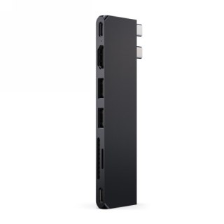 Satechi Pro Hub Slim - aluminiowy hub z podwójnym USB-C do MacBook (USB 4, HDMI, 2x USB-A, SD/microSD, USB-C) (midnight)