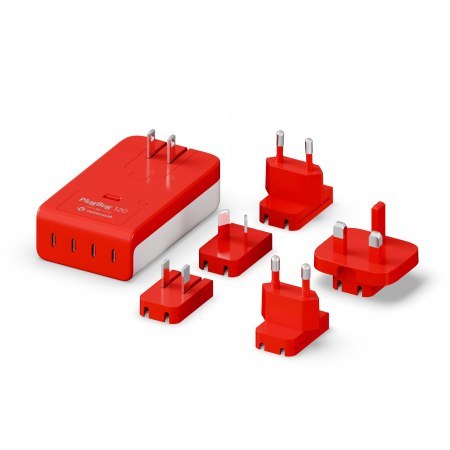Twelve South PlugBug 120 travel - ładowarka sieciowa 120W PD, 4x USB-C kompatybilna z Apple Find My (wtyczki EU, UK, US, KR, AU 
