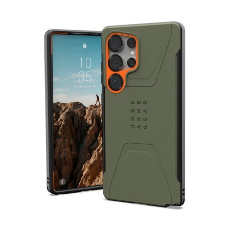 UAG Civilian Pro - obudowa ochronna do Samsung Galaxy S25 Ultra 5G z wbudowanym modułem magnetycznym (olive/orange)