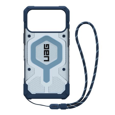 UAG Pathfinder Clear MagSafe Bundle - etui do iPhone 17 Pro Max kompatybilne z MagSafe oraz smycz na nadgarstek (blues) [eol]