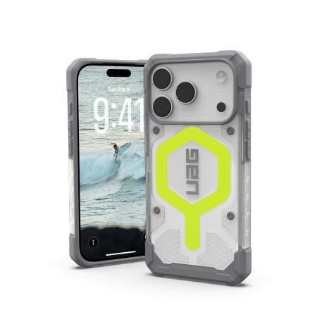 UAG Pathfinder Clear MagSafe - etui do iPhone 18 Pro / 17 Pro kompatybilne z MagSafe (active neon)
