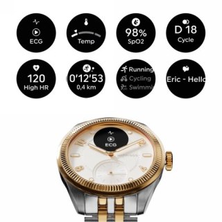 Withings Scanwatch Nova Brilliant - zegarek z funkcją EKG, pomiarem pulsu, SPO2 i temperatury oraz mierzeniem aktywności fizyczn