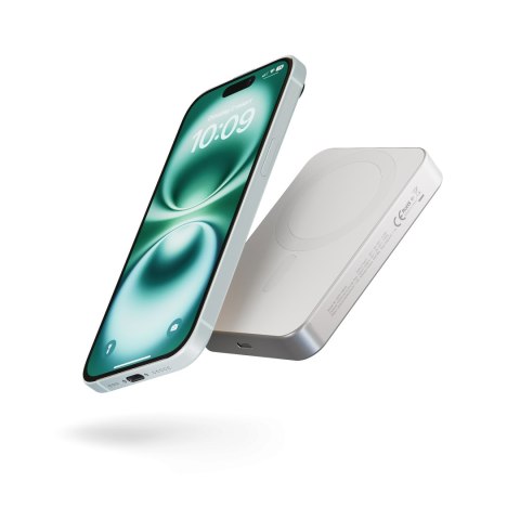 ZENS Slim Qi2 Aluminium Powerbank - magnetyczny powerbank 10000 mAh kompatybilny z MagSafe i Qi2 (white)