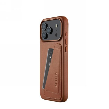 Mujjo Wallet Leather Case - etui skórzane do iPhone 18 Pro Max / 17 Pro Max kompatybilne z MagSafe (tan)