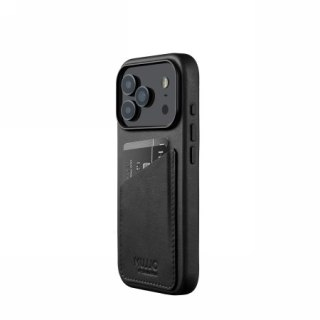 Mujjo Wallet Leather Case - etui skórzane do iPhone 18 Pro / 17 Pro kompatybilne z MagSafe (black)