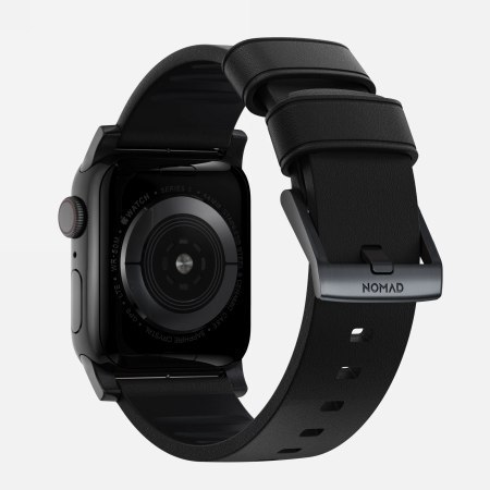 NOMAD Active Band Pro - wodoodporny skórzany pasek do Apple Watch 42mm-49mm (Apple Watch 1-11, SE 1-3, Ultra 1-3) (black active 