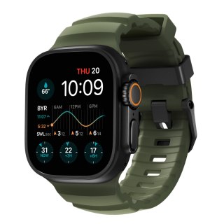 NOMAD Rocky Point Band - pasek do Apple Watch 44mm-49mm (Apple Watch 4-11, SE 1-3, Ultra 1-3) z FKM oraz tytanu (forest, black h
