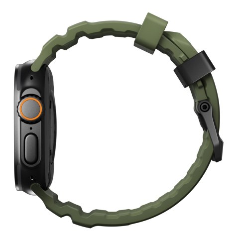 NOMAD Rocky Point Band - pasek do Apple Watch 44mm-49mm (Apple Watch 4-11, SE 1-3, Ultra 1-3) z FKM oraz tytanu (forest, black h