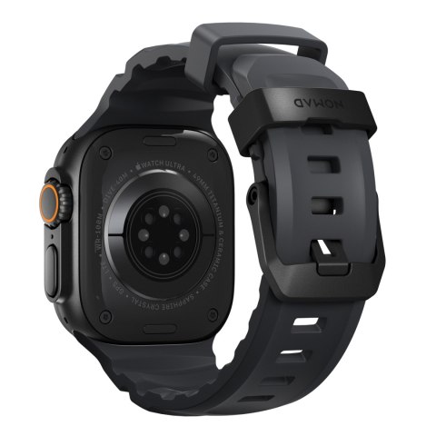 NOMAD Rocky Point Band - pasek do Apple Watch 44mm-49mm (Apple Watch 4-11, SE 1-3, Ultra 1-3) z FKM oraz tytanu (storm, black ha