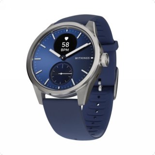 Withings Scanwatch 2 - zegarek z funkcją EKG, pomiarem pulsu i SPO2 oraz mierzeniem aktywności fizycznej i snu (42mm, blue). Wyr