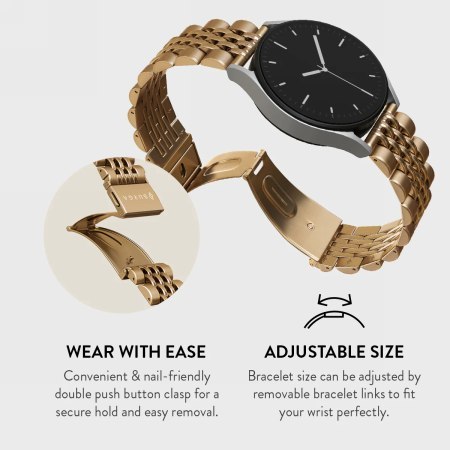 BURGA Metal Bracelet Chic Royal - uniwersalna bransoleta do zegarka 22 mm (gold)