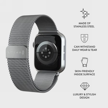 BURGA Metal Mesh Band - bransoleta do Apple Watch 42-49 mm (silver)