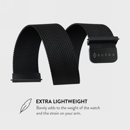 BURGA Metal Mesh Band - uniwersalna bransoleta do zegarka 22 mm (black)