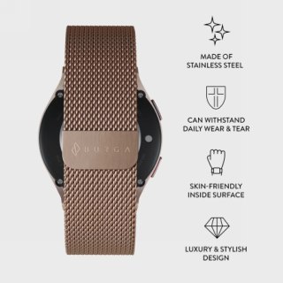 BURGA Metal Mesh Band - uniwersalna bransoleta do zegarka 22 mm (rose gold)