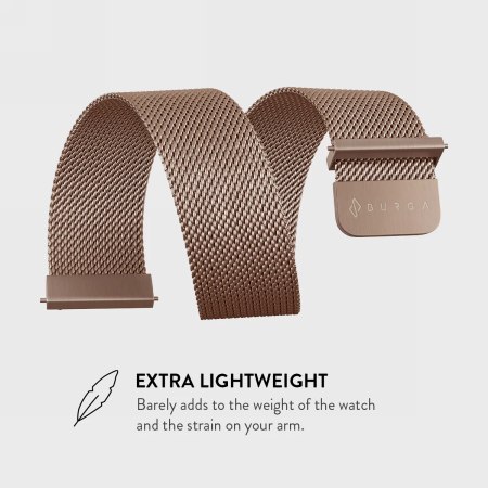 BURGA Metal Mesh Band - uniwersalna bransoleta do zegarka 22 mm (rose gold)
