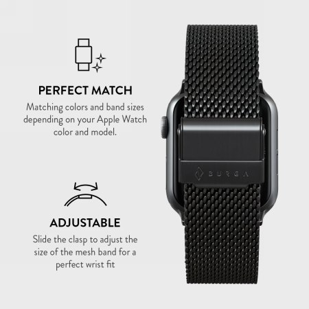 BURGA Metal Mesh Elegance - bransoleta do Apple Watch 38-42 mm (black)