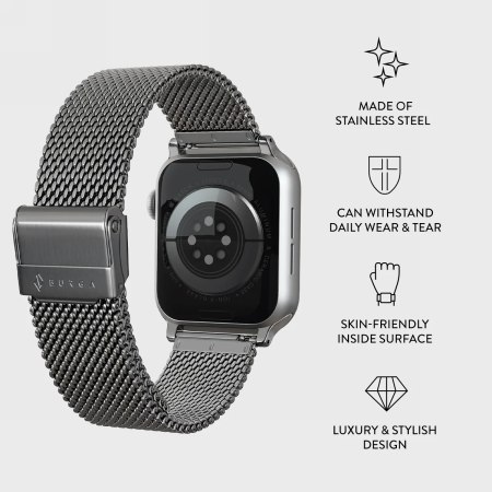 BURGA Metal Mesh Elegance - bransoleta do Apple Watch 38-42 mm (silver)