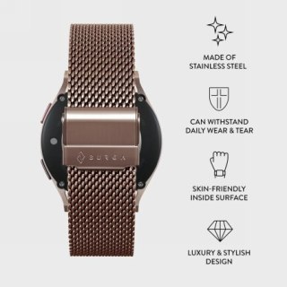 BURGA Metal Mesh Elegance - uniwersalna bransoleta do zegarka 20 mm (rose gold)