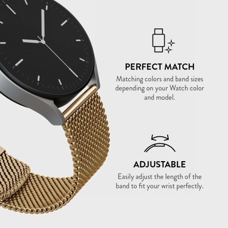 BURGA Metal Mesh Elegance - uniwersalna bransoleta do zegarka 22 mm (gold)