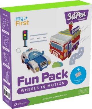 MyFirst 3dPen Make Filaments Fun Pack - zestaw kreatywny do długopisu 3dPen, zawiera 5 szablonów, 17 wkładów PCL (34 m), moduł a