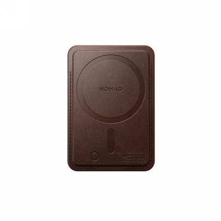 NOMAD Leather Mag Wallet - skórzany portfel kompatybilny z MagSafe oraz Apple Find My, skóra Horween (rustic brown)