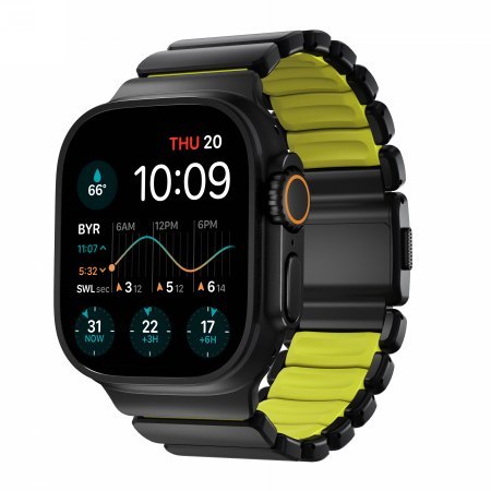 NOMAD Stratos Band - tytanowa bransoleta do Apple Watch 44mm-49mm (Apple Watch 4-11, SE 1-3, Ultra 1-3) z FKM (black titanium, v