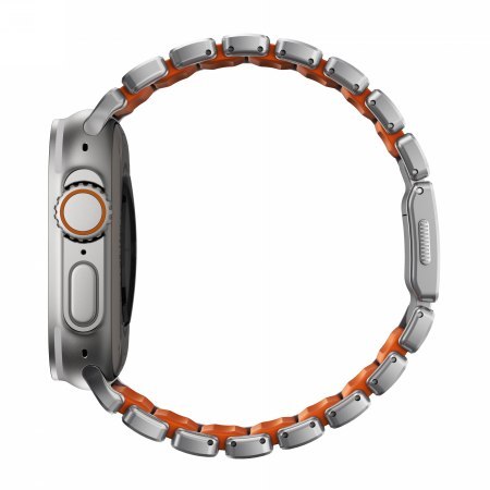 NOMAD Stratos Band - tytanowa bransoleta do Apple Watch 44mm-49mm (Apple Watch 4-11, SE 1-3, Ultra 1-3) z FKM (natural titanium,