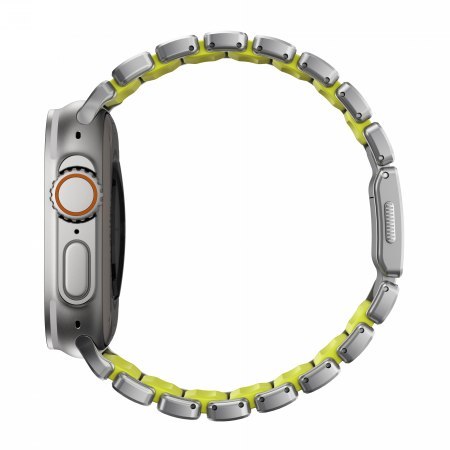NOMAD Stratos Band - tytanowa bransoleta do Apple Watch 44mm-49mm (Apple Watch 4-11, SE 1-3, Ultra 1-3) z FKM (natural titanium,
