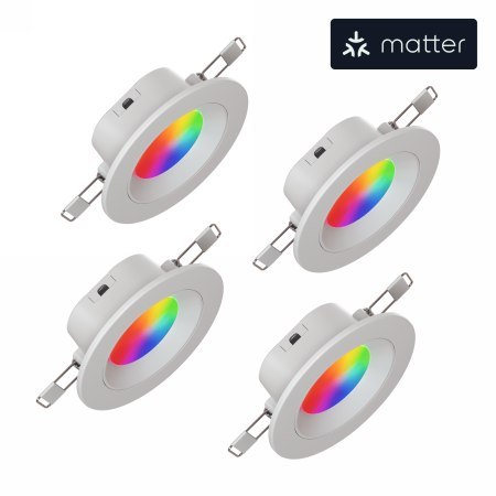 Nanoleaf Essentials Smart Downlight - oświetlenie punktowe (4 sztuki) (technologia Matter, Wi-Fi)