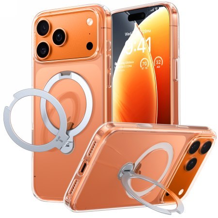 TORRAS Ostand Spin - etui do iPhone 17 Pro Max kompatybilne z MagSafe (clear)