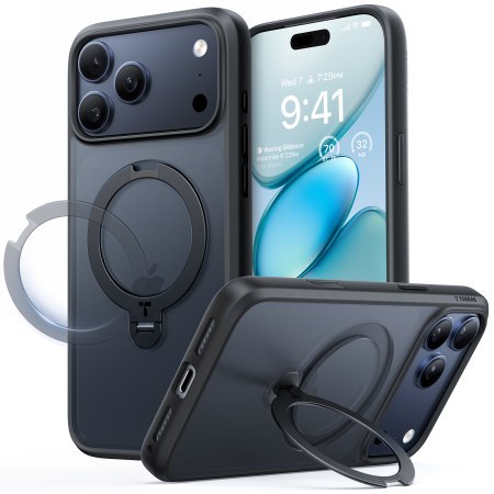 TORRAS Ostand Spin - etui do iPhone 18 Pro / 17 Pro kompatybilne z MagSafe (black) [go]