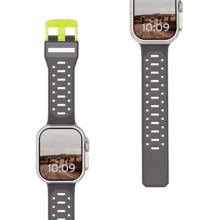 UAG Civilian - silikonowy pasek do Apple Watch 44mm-49mm (Apple Watch 4-11, SE 1-3, Ultra 1-3) (smoke / active neon)