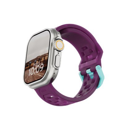 UAG Civilian - silikonowy pasek do Apple Watch 44mm-49mm (Apple Watch 4-11, SE 1-3, Ultra 1-3) (deep purple synth / aqua)