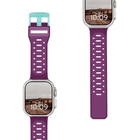 UAG Civilian - silikonowy pasek do Apple Watch 44mm-49mm (Apple Watch 4-11, SE 1-3, Ultra 1-3) (deep purple synth / aqua)