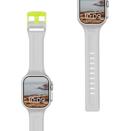 UAG Scout - silikonowy pasek do Apple Watch 44mm-49mm (Apple Watch 4-11, SE 1-3, Ultra 1-3) (smoke / active neon)