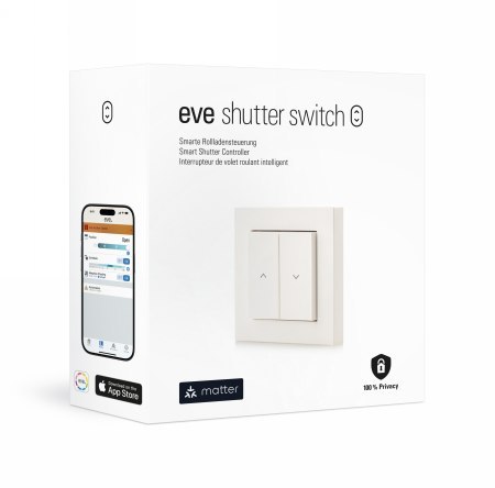 Eve Shutter Switch Matter - inteligenty kontroler rolet okiennych (kompatybilność: Apple Home, Samsung SmartThings, Alexa, Googl